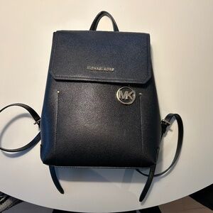 Michael Kors Black Leather Backpack with Adjustable Straps